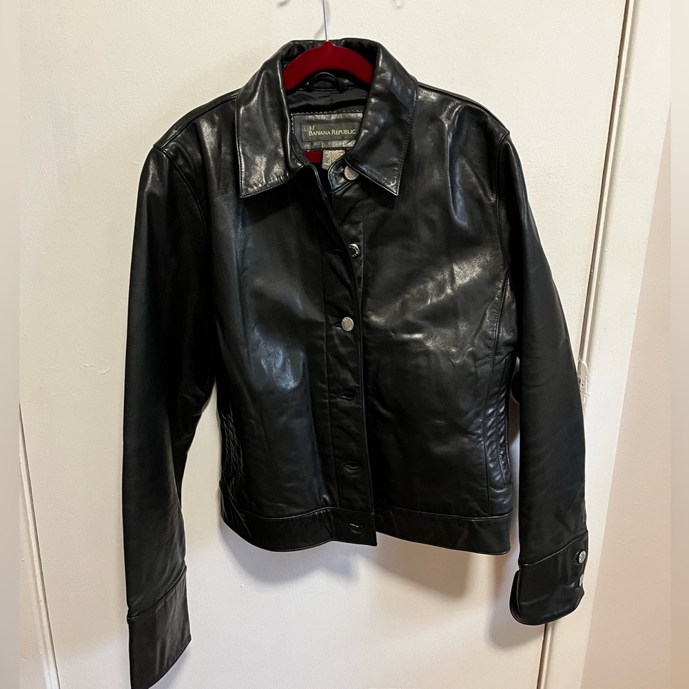 100% Genuine Leather jacket Banana Republic